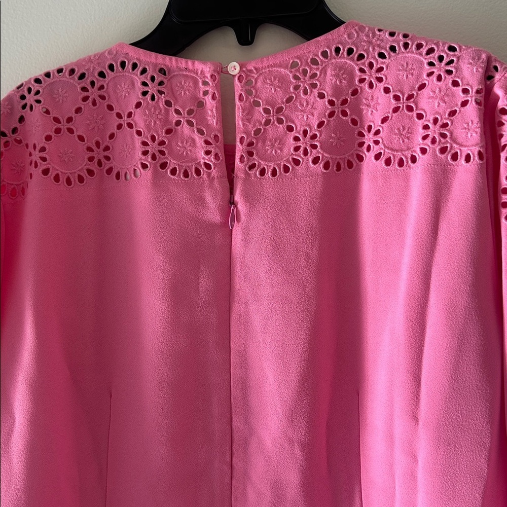 J . Crew Pink Long Sleeve Dress with Lace Detail - Picture 9 of 15